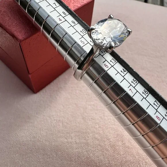 5 Carat Cubic Zirconia Oval Solitaire Engagement Ring - Picture 9 of 17